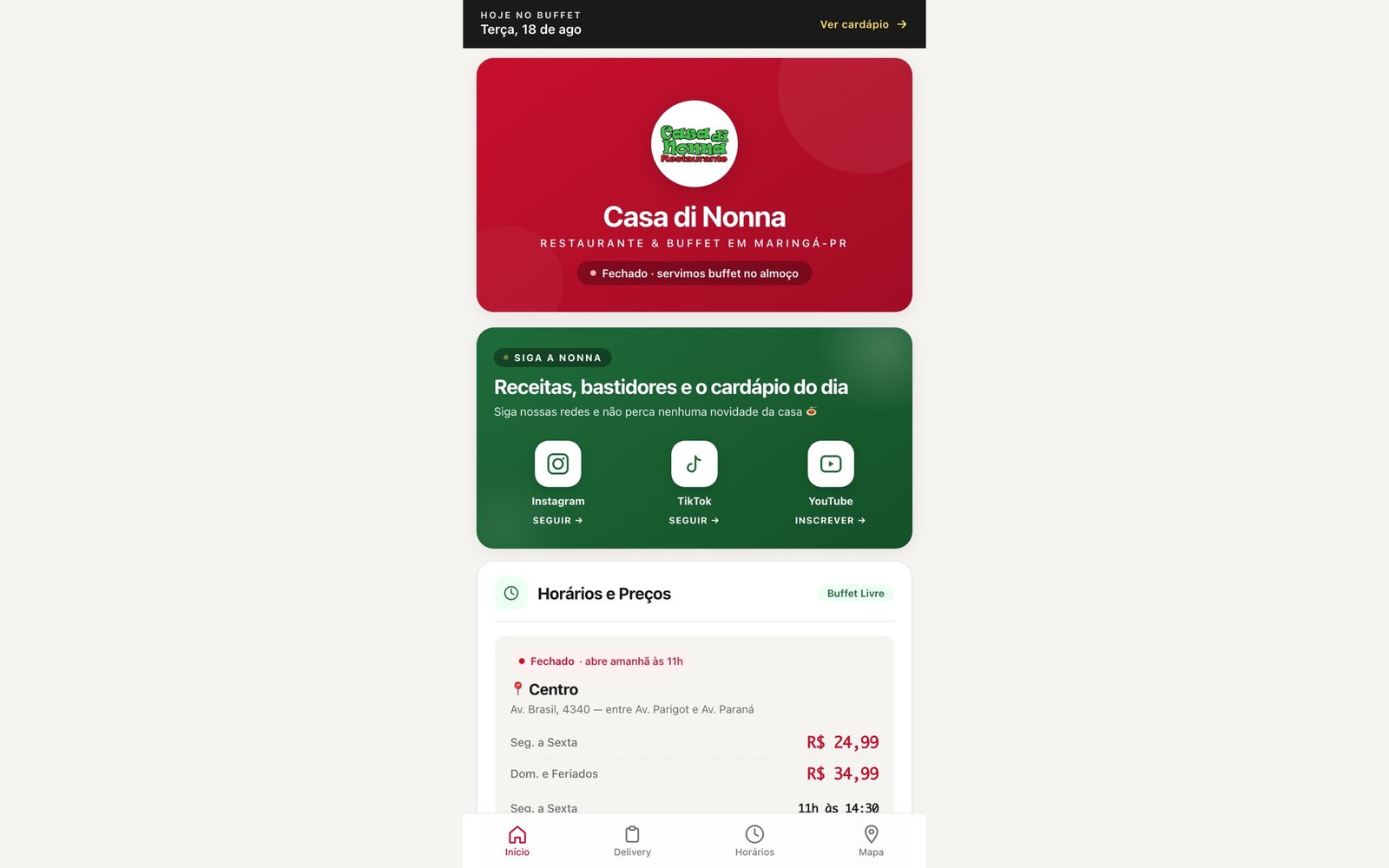 Site da Casa di Nonna