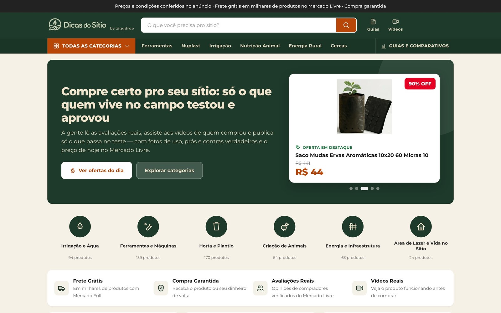 Site da Dicas do Sítio