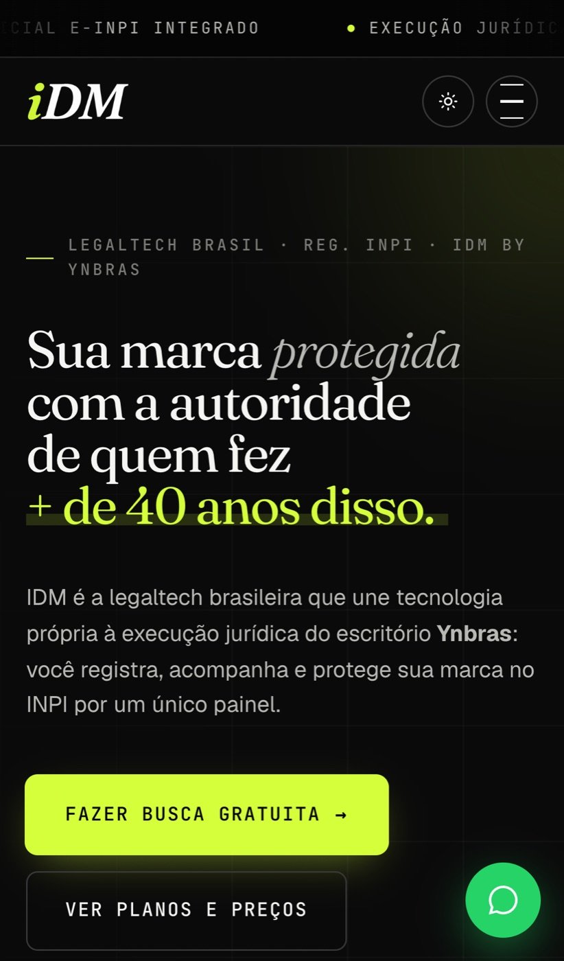 Site da IDM — Instituto da Marca no celular