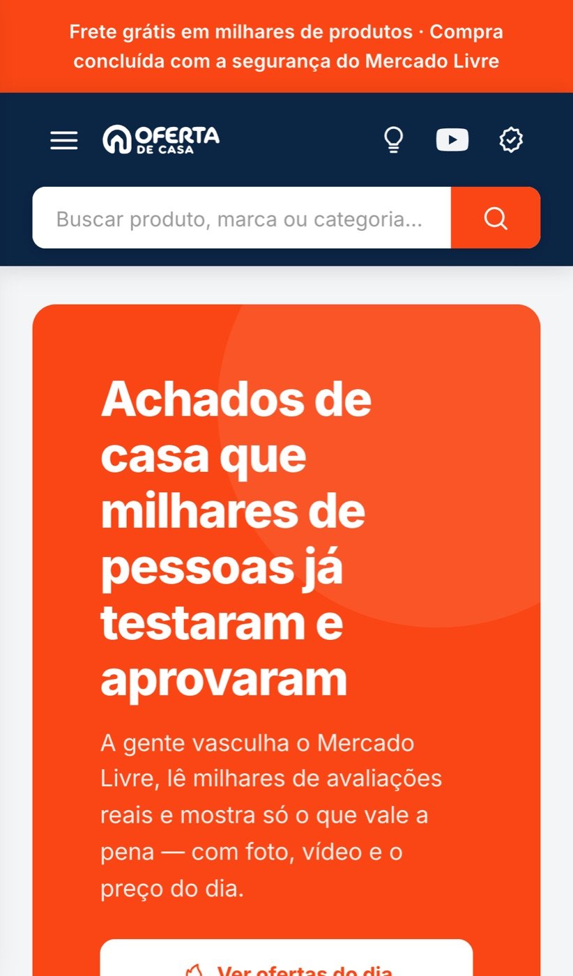 Site da Oferta de Casa no celular